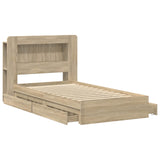 Bed Frame with Storage Sonoma Oak 75 x 190 cm Engineered Wood 3433615