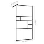 Walk-in Shower Wall with Clear ESG Glass 80x195 cm Black 150752