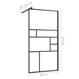 Walk-in Shower Wall with Clear ESG Glass 80x195 cm Black 150752