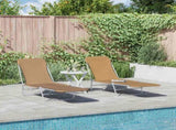 Sunlounger Set of 2 Taupe Powder-coated steel 44303