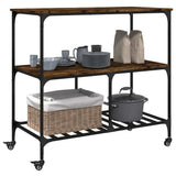 Kitchen Trolley Smoked Oak 100x50x95 cm Engineered Wood 842308