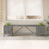 Garden Bench Grey Solid acacia wood 150 cm Planters 311823