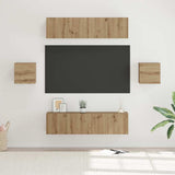 TV Cabinet Set 6 pcs Artisan Oak Engineered Wood 3393401