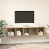 TV Cabinet Set Wall-mounted 2 pcs Artisan Oak Engineered Wood 3393173