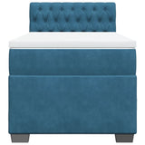 Box Spring Bed with Mattress Dark Blue 100x200 cm Velvet 3286244
