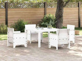 Garden Dining Set 5 pcs White Polypropylene 3378544