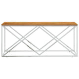 Coffee Table Stainless Steel and Solid Wood Acacia 349967