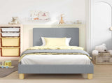 Children's Bed Frame with Headboard Light Grey 90 x 200 cm 42010999