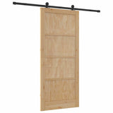 Sliding Door ORKDAL Brown 93 x 211 cm Solid Pine Wood 3333488