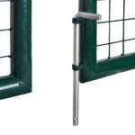 Fence Gate Steel 306x100 cm Green 42979