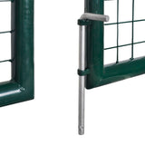 Fence Gate Steel 306x100 cm Green 42979