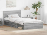 Bed Frame Grey Sonoma 90 x 190 cm Engineered wood 3407927