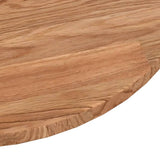 Round Table Top Light Brown 80x1.5 cm Treated Solid Wood Oak 342963