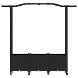 Raised Bed with Trellis and Roof Black 164 x 40 x 144 cm PP 3423101