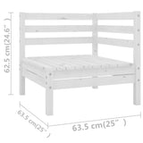 8 Piece Garden Lounge Set White Solid Wood Pine 3083410