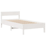 Bed Frame without Mattress White 75x190 cm Small Single Solid Wood Pine 3306211