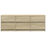 TV Cabinet with LED Sonoma Oak 140x34x50 cm Engineered Wood 3307921