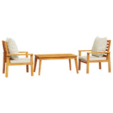 ZNTS 3 Piece Garden Lounge Set with Cushions Solid Wood Acacia 3211807