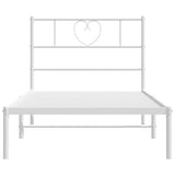 Metal Bed Frame without Mattress with Headboard White 90x190cm 355504