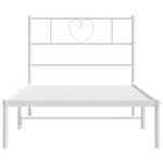 Metal Bed Frame without Mattress with Headboard White 90x200cm 355505