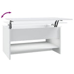 Coffee Table White 80x50x40 cm Engineered Wood 809656