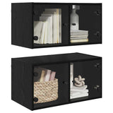 Wall Cabinets 2 pcs Black Oak 68 x 37 x 35 cm Engineered Wood 882918