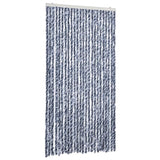Fly Curtain Blue and White 100x230 cm Chenille 377372