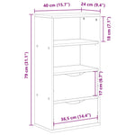 ZNTS Side Cabinet with Drawers ODDA 40x24x79 cm Solid Wood Pine 4103593