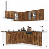 ZNTS 11 Piece Kitchen Cabinet Set Kalmar Smoked Oak Engineered Wood 3314886