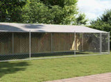 Dog Cage with Roof and Door Grey 8x2x2 m Galvanised Steel 3209570