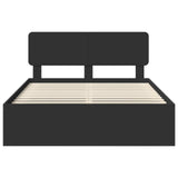 Bed Frame with Headboard Black 140 x 200 cm Solid Pine Wood 3412070