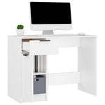 ZNTS Desk White 100x50x75 cm Engineered Wood 811493