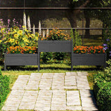 Planter Grey 245.5x44x75 cm Solid Wood Pine 822254