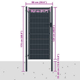 Fence Gate PVC and Steel 100x124 cm Anthracite 145234