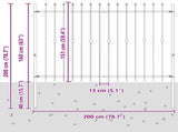 Spike Fence Asten Black 200 x 200 cm Powder-Coated Steel 42030084