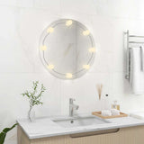 ZNTS Wall Mirror with LED Lights Round Glass 3078641