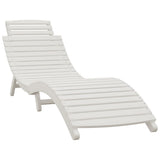 Sun Lounger White Solid Acacia wood 184 x 55 x 64 cm Foldable 363281