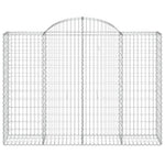 Arched Gabion Baskets 10 pcs 200x50x140/160 cm Galvanised Iron 3146370