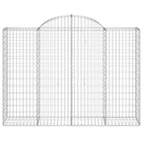 Arched Gabion Baskets 10 pcs 200x50x140/160 cm Galvanised Iron 3146370