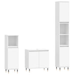 ZNTS 3 Piece Bathroom Cabinet Set White Engineered Wood 3187781
