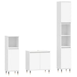 ZNTS 3 Piece Bathroom Cabinet Set White Engineered Wood 3187781