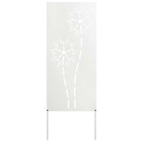 Garden Privacy Screen White 50 x 140 cm Cold-rolled steel 876281