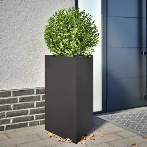 ZNTS Garden Planters 2 pcs Black Triangular 50x43x75 cm Steel 851172