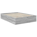 Bed Frame Grey Sonoma 140 x 200 cm Engineered Wood 3408674