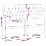 Upholstered Headboard Light Grey 160 cm Solid Pine Wood 879333