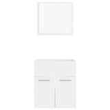 2 Piece Bathroom Furniture Set White Engineered Wood 804773