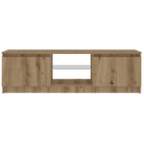 TV Cabinet with LED Lights Artisian Oak 120x30x36 cm Engineered Wood 856348