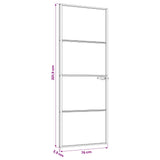 Interior Door 76 x 201.5 cm Tempered Glass and Aluminium 42054101