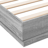 Bed Frame with LED without Mattress Grey Sonoma 160x200 cm 3209784