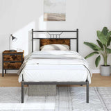Bed Frame without Mattress Smoked Oak 80x200 cm Engineered Wood 4106734